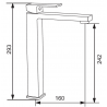 Mexen Uno High Basin Mixer Tap, Gold - 71410-50