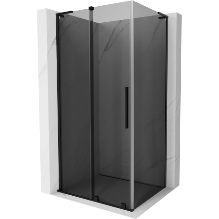 Mexen Velar L Sliding Shower Enclosure 110 x 75 cm, Graphite, Black - 871-110-075-43-70