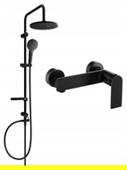 Mexen Erik surface-mounted shower set with a rainmaker and mixer tap Zero, Black - 71140205-70