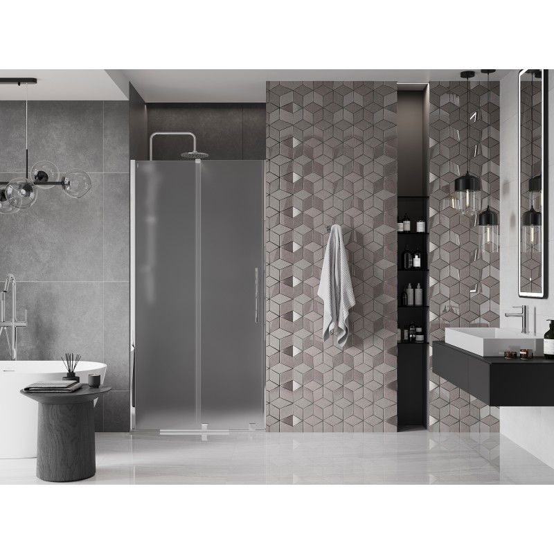 Mexen Velar 120 cm Sliding Shower Door, Frosted, Chrome - 871-120-000-31-01