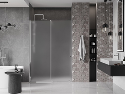 Mexen Velar sliding shower door 130 cm, frosted, chrome - 871-130-000-31-01