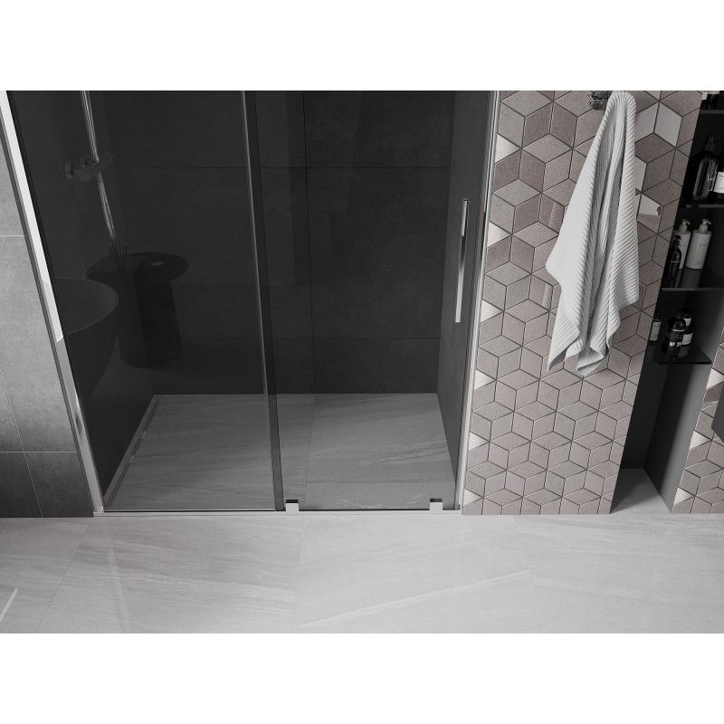 Mexen Velar sliding shower door 150 cm, graphite, chrome - 871-150-000-41-01