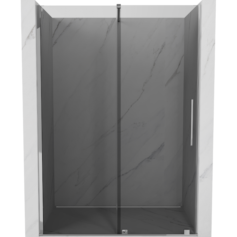Mexen Velar sliding shower door 130 cm, graphite, chrome - 871-130-000-41-01