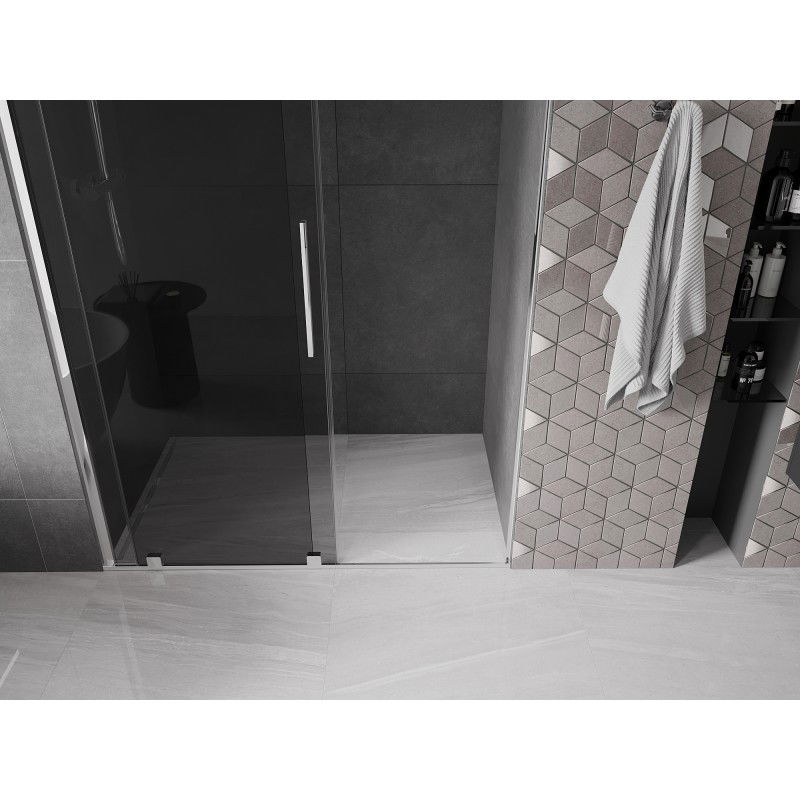 Mexen Velar sliding shower door 130 cm, graphite, chrome - 871-130-000-41-01