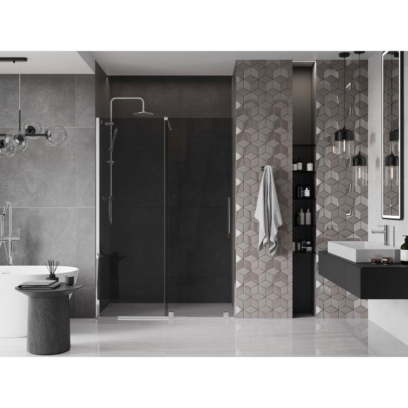 Mexen Velar sliding shower doors 160 cm, graphite, chrome - 871-160-000-41-01