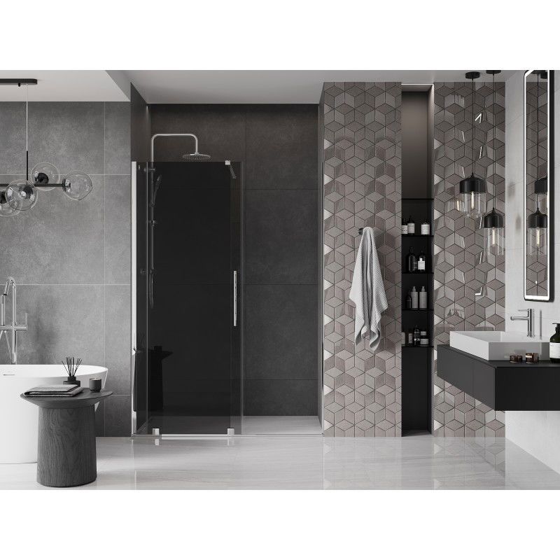 Mexen Velar sliding shower door 130 cm, graphite, chrome - 871-130-000-41-01