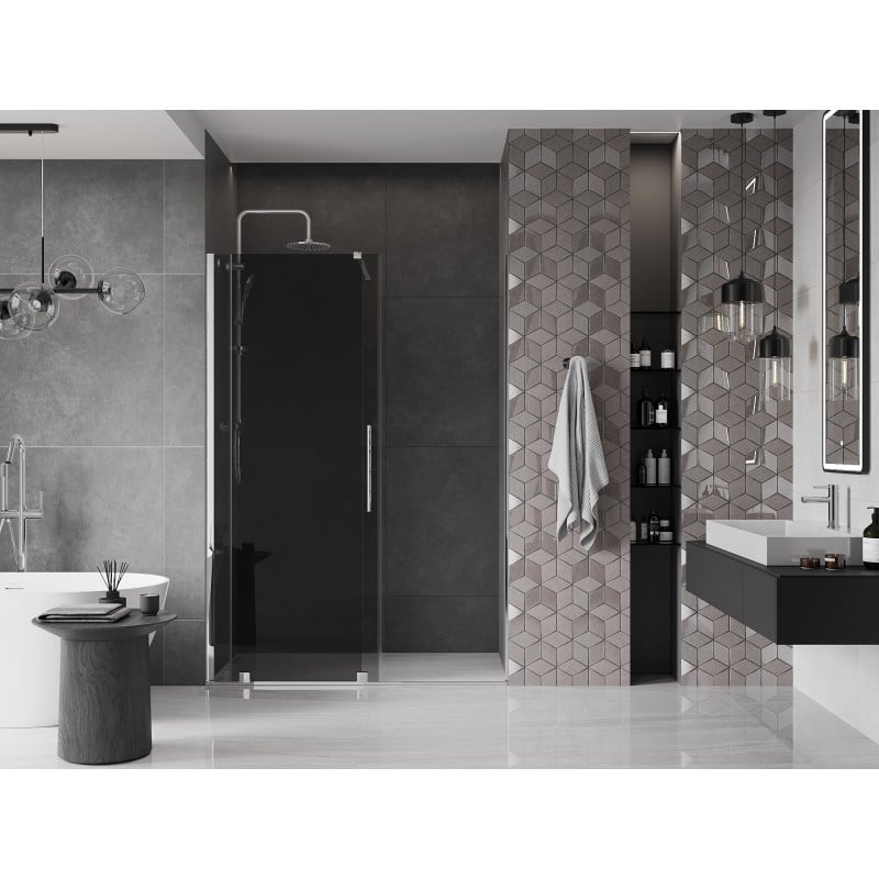 Mexen Velar sliding shower door 140 cm, graphite, chrome - 871-140-000-41-01