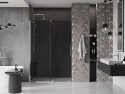 Mexen Velar sliding shower door 150 cm, graphite, chrome - 871-150-000-41-01