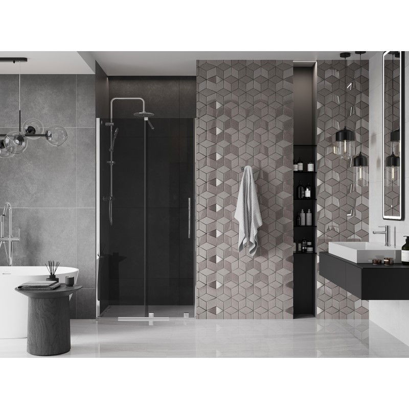 Mexen Velar sliding shower door 100 cm, graphite, chrome - 871-100-000-41-01