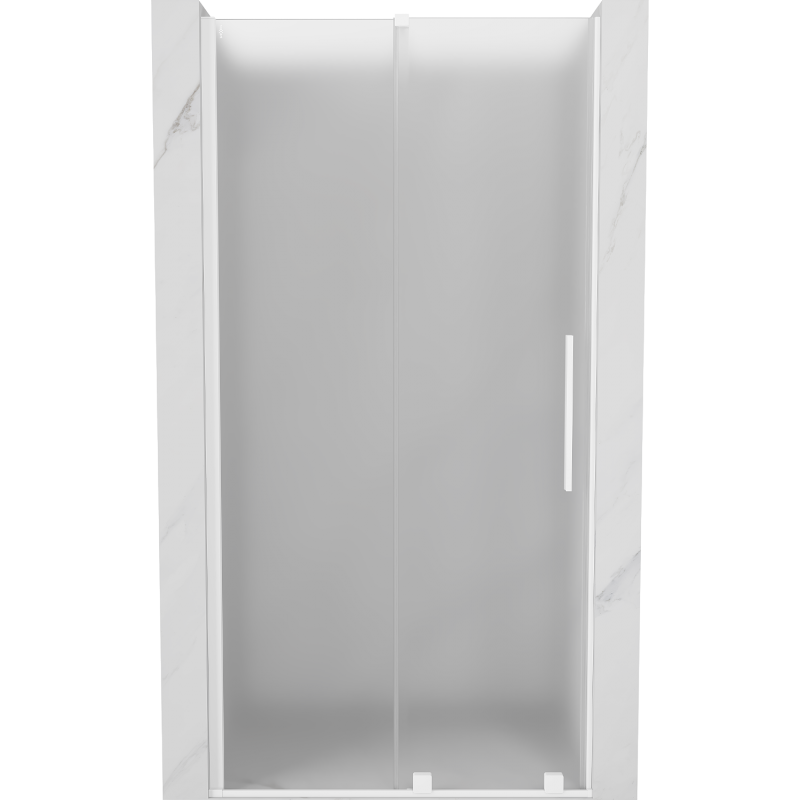 Mexen Velar 90 cm sliding shower doors, frosted, white - 871-090-000-31-20