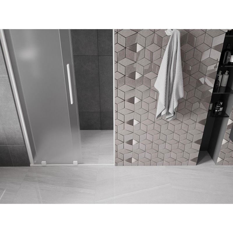 Mexen Velar sliding shower door 100 cm, frost, white - 871-100-000-31-20