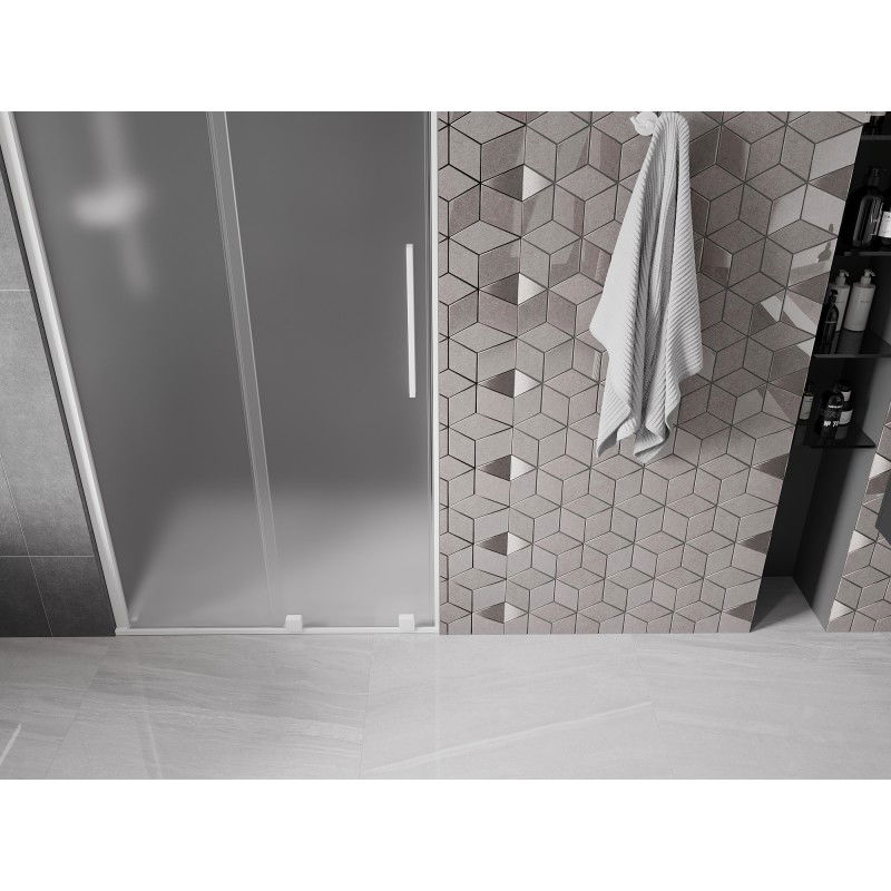 Mexen Velar sliding shower door 100 cm, frost, white - 871-100-000-31-20