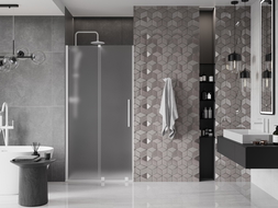 Mexen Velar sliding shower doors 100 cm, frosted, white - 871-100-000-31-20