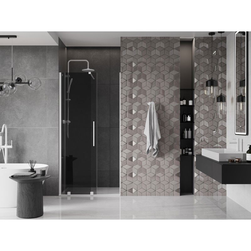 Mexen Velar sliding shower doors 90 cm, graphite, white - 871-090-000-41-20