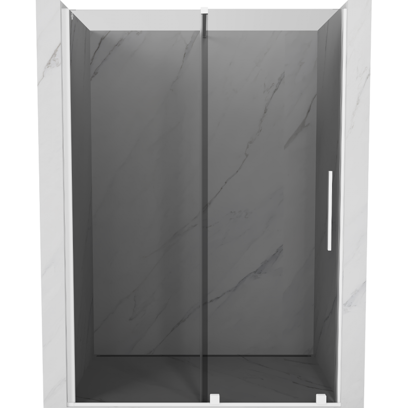 Mexen Velar 150 cm Sliding Shower Doors, Graphite, White - 871-150-000-41-20