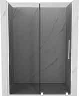 Mexen Velar Sliding Shower Door 150 cm, Graphite, White - 871-150-000-41-20