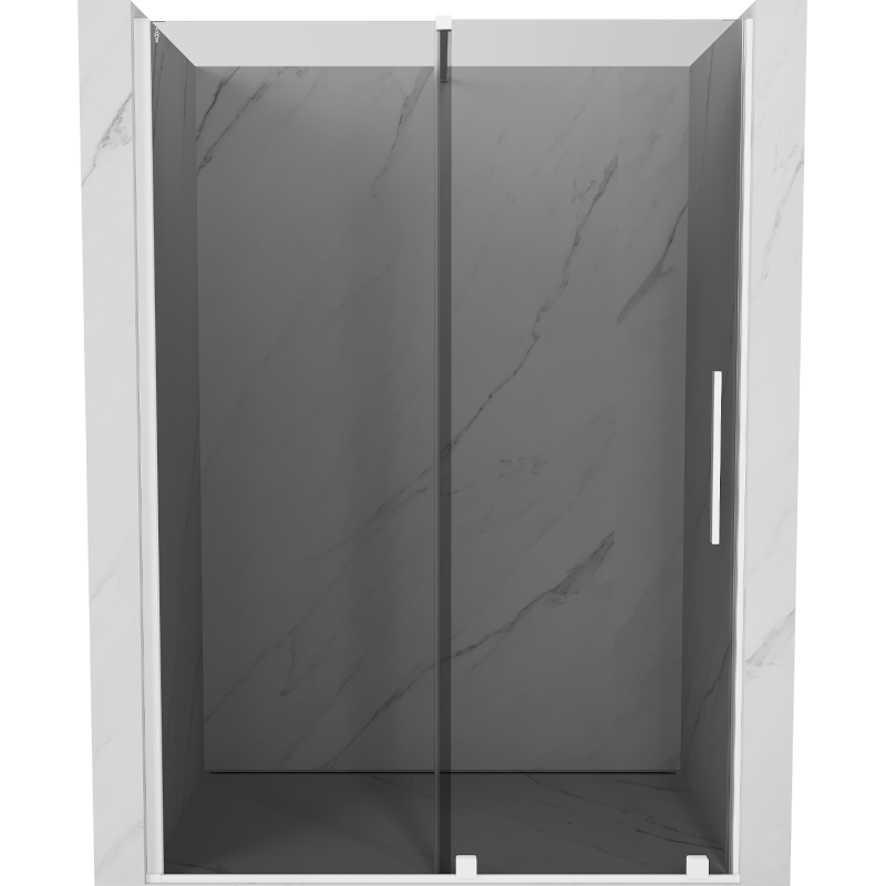 Mexen Velar sliding shower doors 160 cm, graphite, white - 871-160-000-41-20