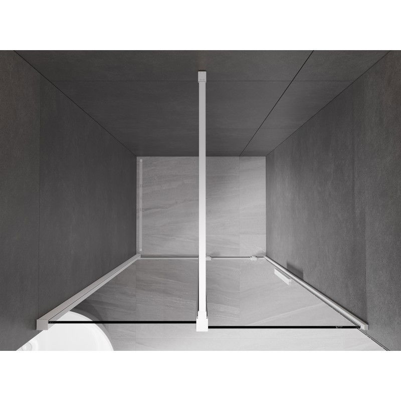Mexen Velar sliding shower door 110 cm, graphite, white - 871-110-000-41-20