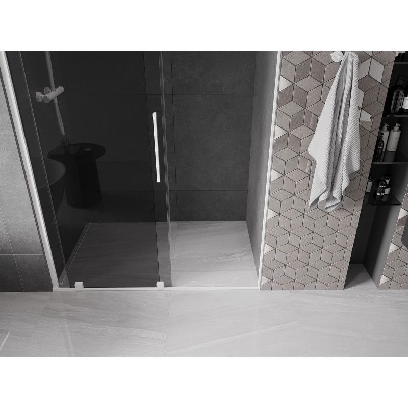 Mexen Velar sliding shower doors 160 cm, graphite, white - 871-160-000-41-20