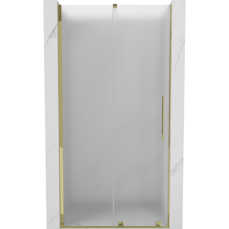 Mexen Velar sliding shower door 110 cm, frosted, gold - 871-110-000-31-50