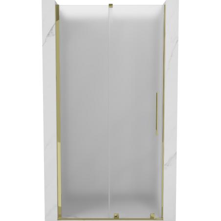 Mexen Velar sliding shower door 110 cm, frosted, gold - 871-110-000-31-50