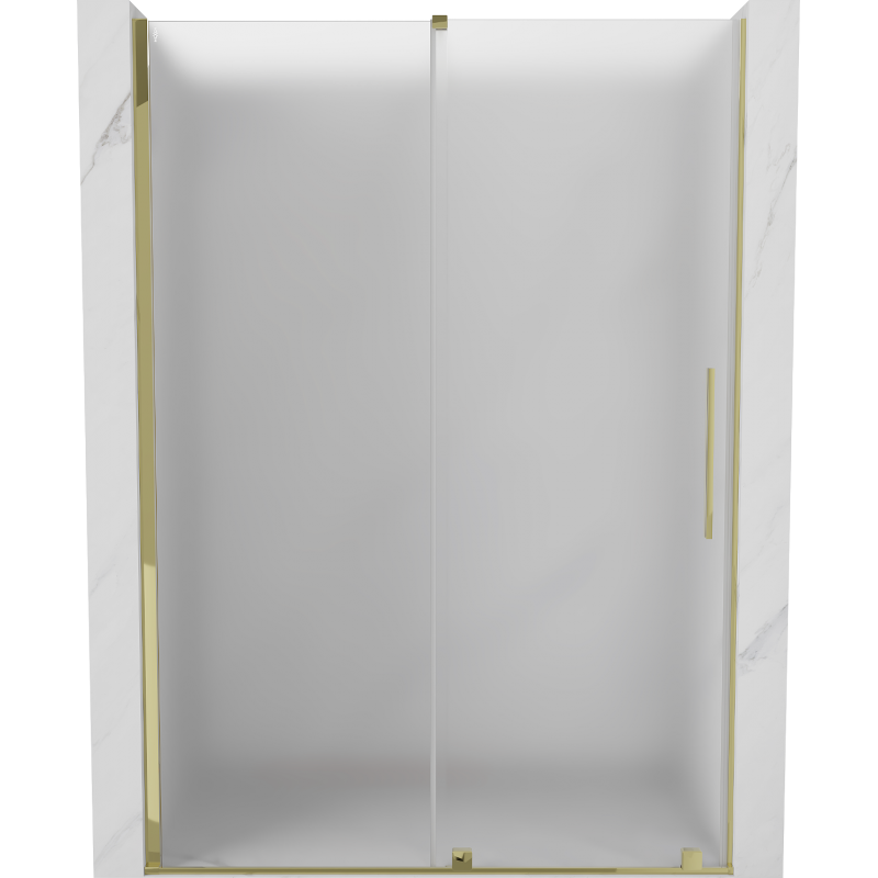 Mexen Velar sliding shower door 140 cm, frosted, gold - 871-140-000-31-50