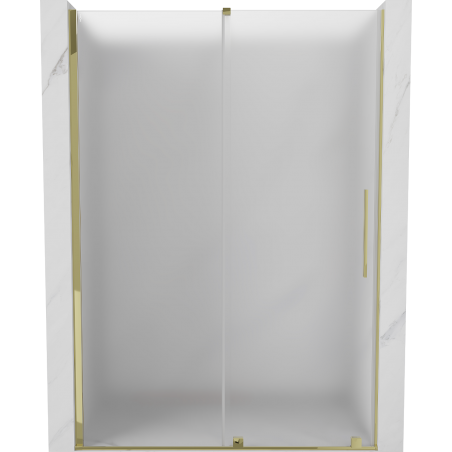Mexen Velar sliding shower door 140 cm, frosted, gold - 871-140-000-31-50