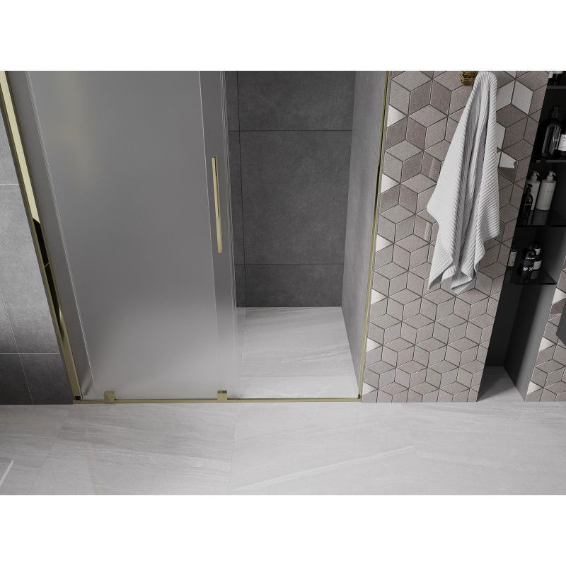 Mexen Velar sliding shower door 150 cm, frost, gold - 871-150-000-31-50