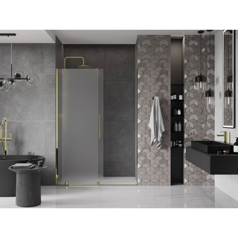 Mexen Velar sliding shower door 150 cm, frost, gold - 871-150-000-31-50