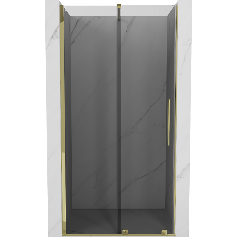 Mexen Velar sliding shower door 100 cm, graphite, gold - 871-100-000-41-50