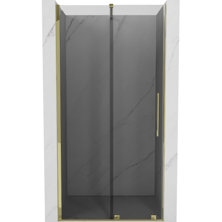 Mexen Velar sliding shower door 110 cm, graphite, gold - 871-110-000-41-50