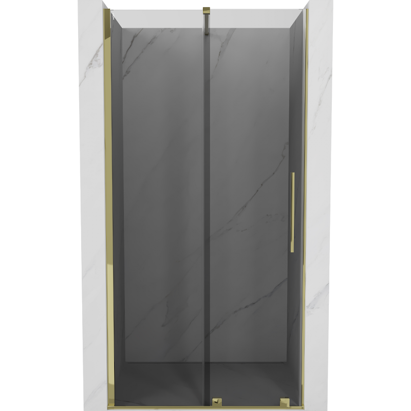 Mexen Velar sliding shower door 120 cm, graphite, gold - 871-120-000-41-50