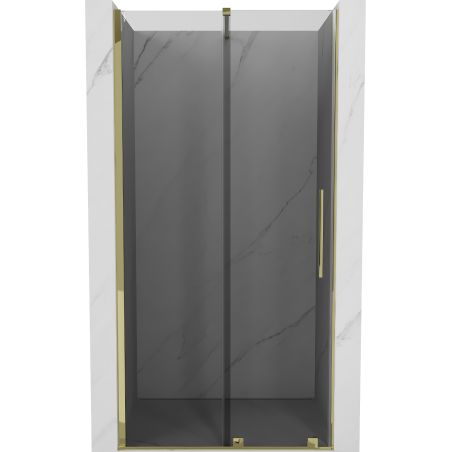 Mexen Velar sliding shower door 120 cm, graphite, gold - 871-120-000-41-50
