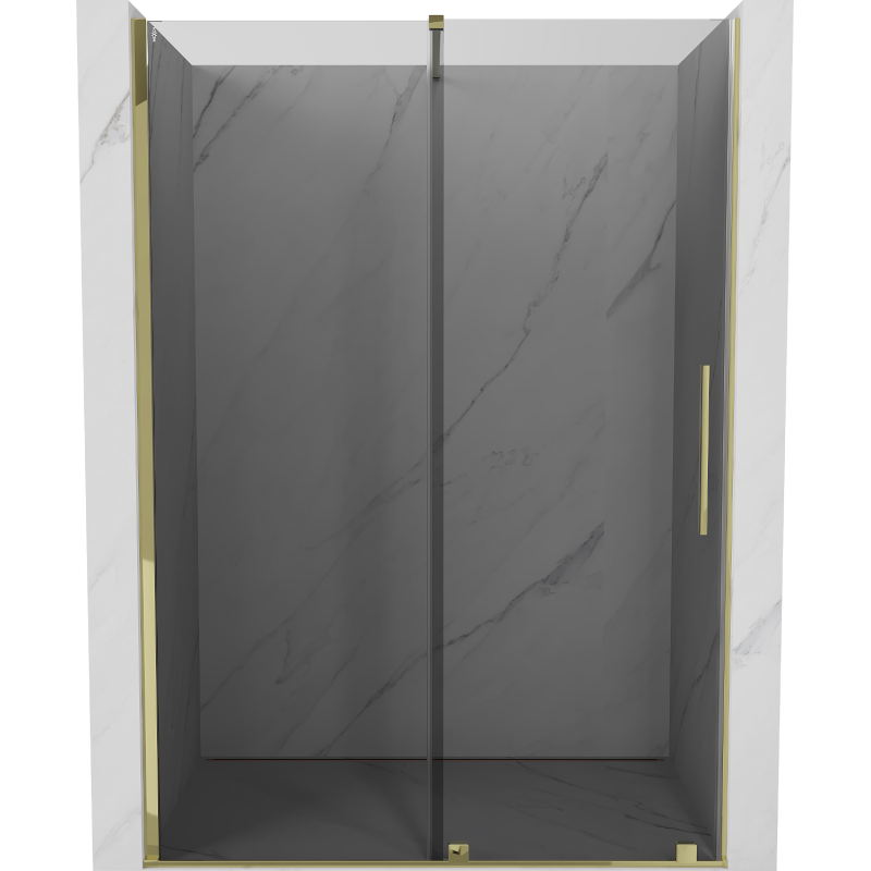 Mexen Velar sliding shower doors 130 cm, graphite, gold - 871-130-000-41-50