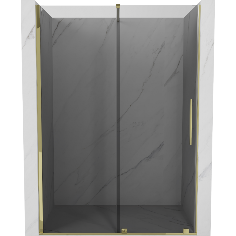 Mexen Velar sliding shower doors 140 cm, graphite, gold - 871-140-000-41-50