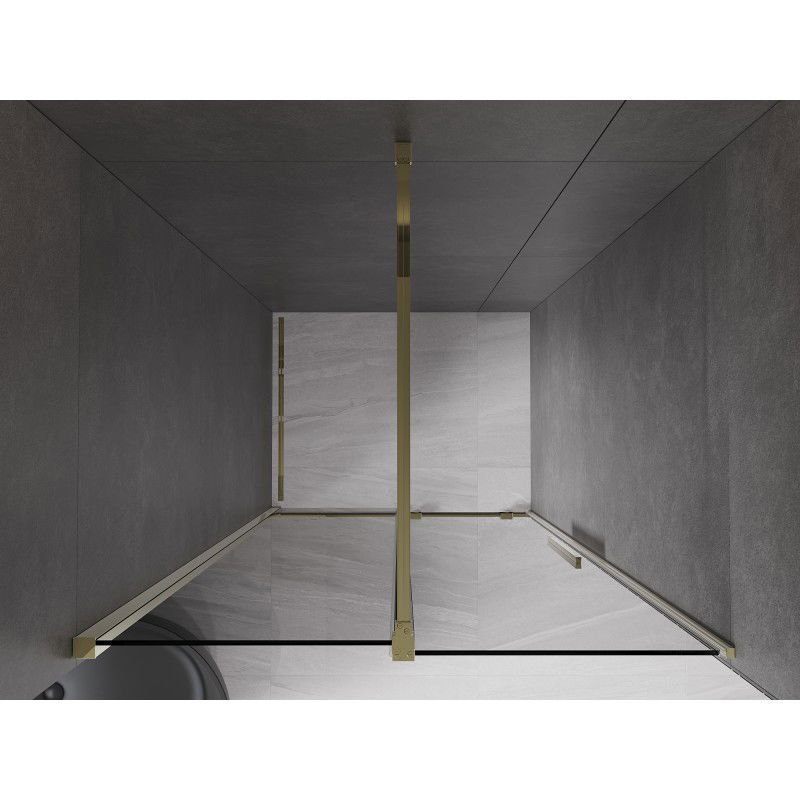 Mexen Velar sliding shower door 110 cm, graphite, gold - 871-110-000-41-50