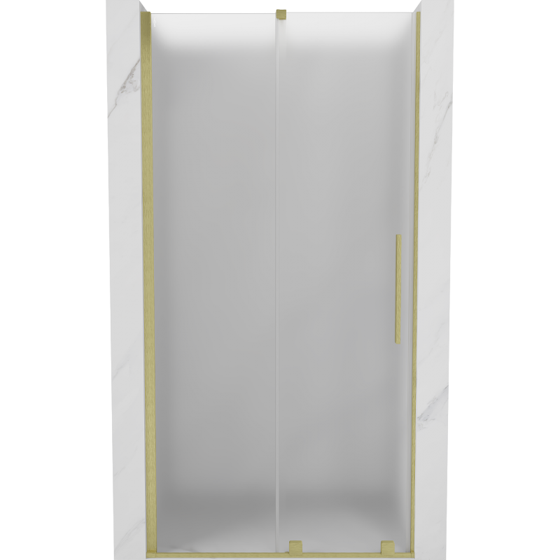 Mexen Velar sliding shower door 110 cm, frosted, brushed gold - 871-110-000-31-55