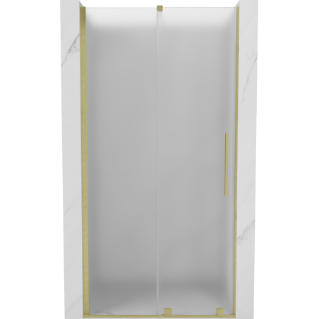 Mexen Velar sliding shower door 110 cm, frosted, brushed gold - 871-110-000-31-55