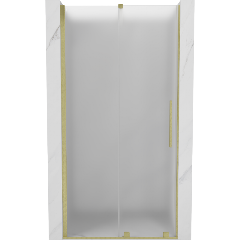 Mexen Velar sliding shower door 120 cm, frost, brushed gold - 871-120-000-31-55