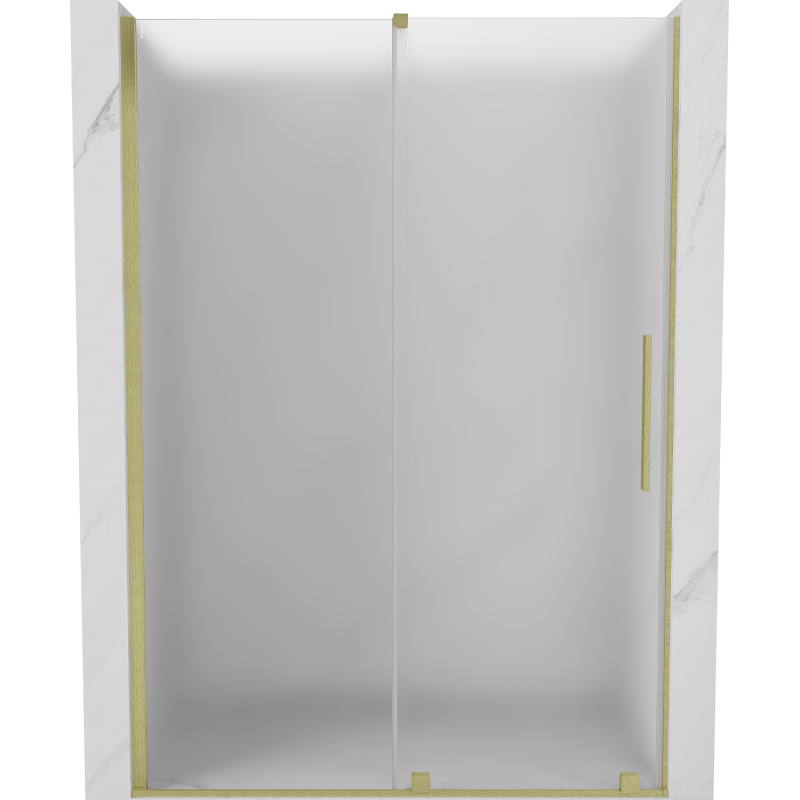 Mexen Velar sliding shower door 150 cm, frosted, brushed gold - 871-150-000-31-55