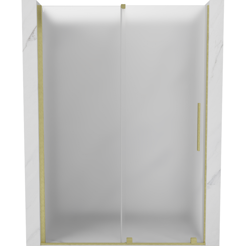 Mexen Velar sliding shower door 140 cm, frosted, brushed gold - 871-140-000-31-55