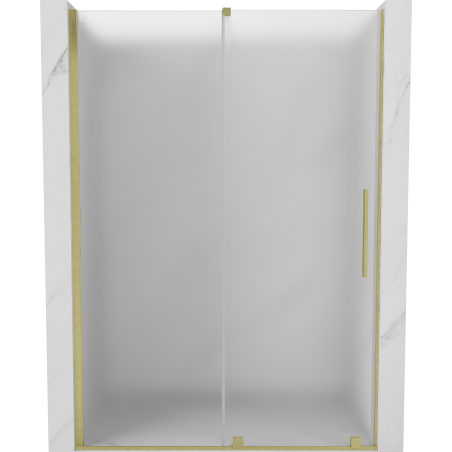 Mexen Velar sliding shower door 140 cm, frosted, brushed gold - 871-140-000-31-55