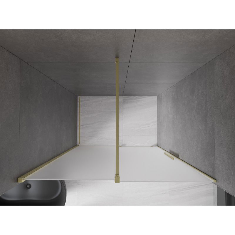 Mexen Velar sliding shower door 150 cm, frosted, brushed gold - 871-150-000-31-55