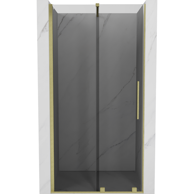 Mexen Velar sliding shower doors 110 cm, graphite, brushed gold - 871-110-000-41-55