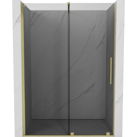Mexen Velar sliding shower door 130 cm, graphite, brushed gold - 871-130-000-41-55