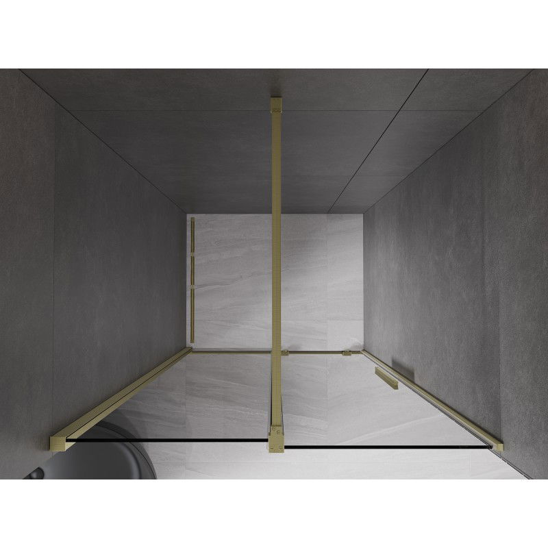 Mexen Velar sliding shower doors 110 cm, graphite, brushed gold - 871-110-000-41-55