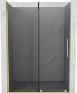 Mexen Velar sliding shower door 150 cm, graphite, brushed gold - 871-150-000-41-55