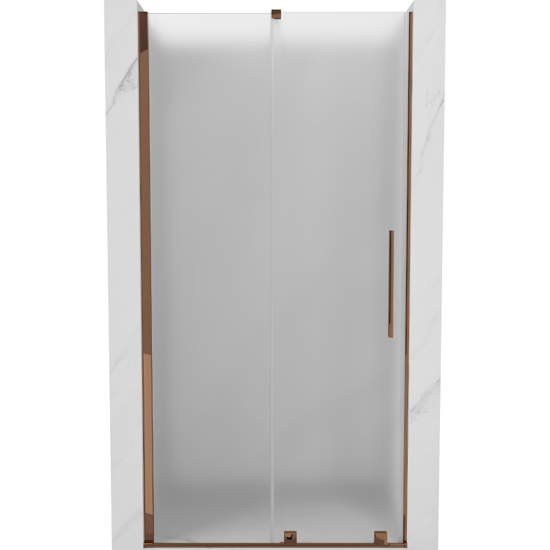 Mexen Velar sliding shower door 90 cm, frosted, pink gold - 871-090-000-31-60