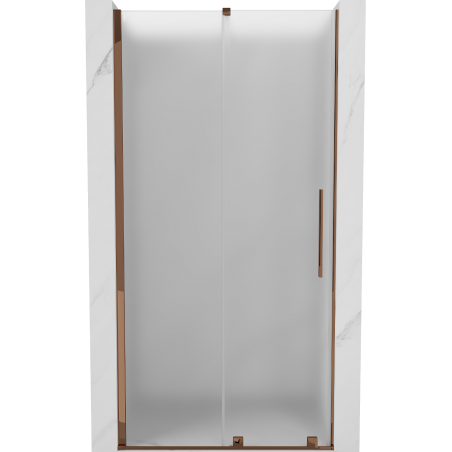 Mexen Velar sliding shower door 90 cm, frosted, pink gold - 871-090-000-31-60