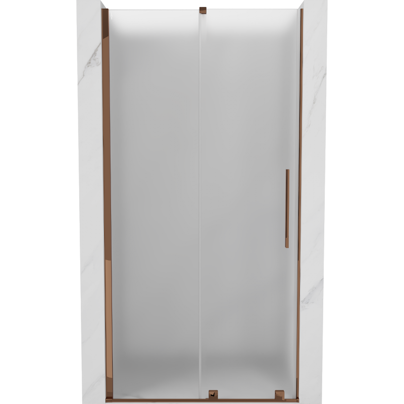 Mexen Velar sliding shower door 120 cm, frost, rose gold - 871-120-000-31-60